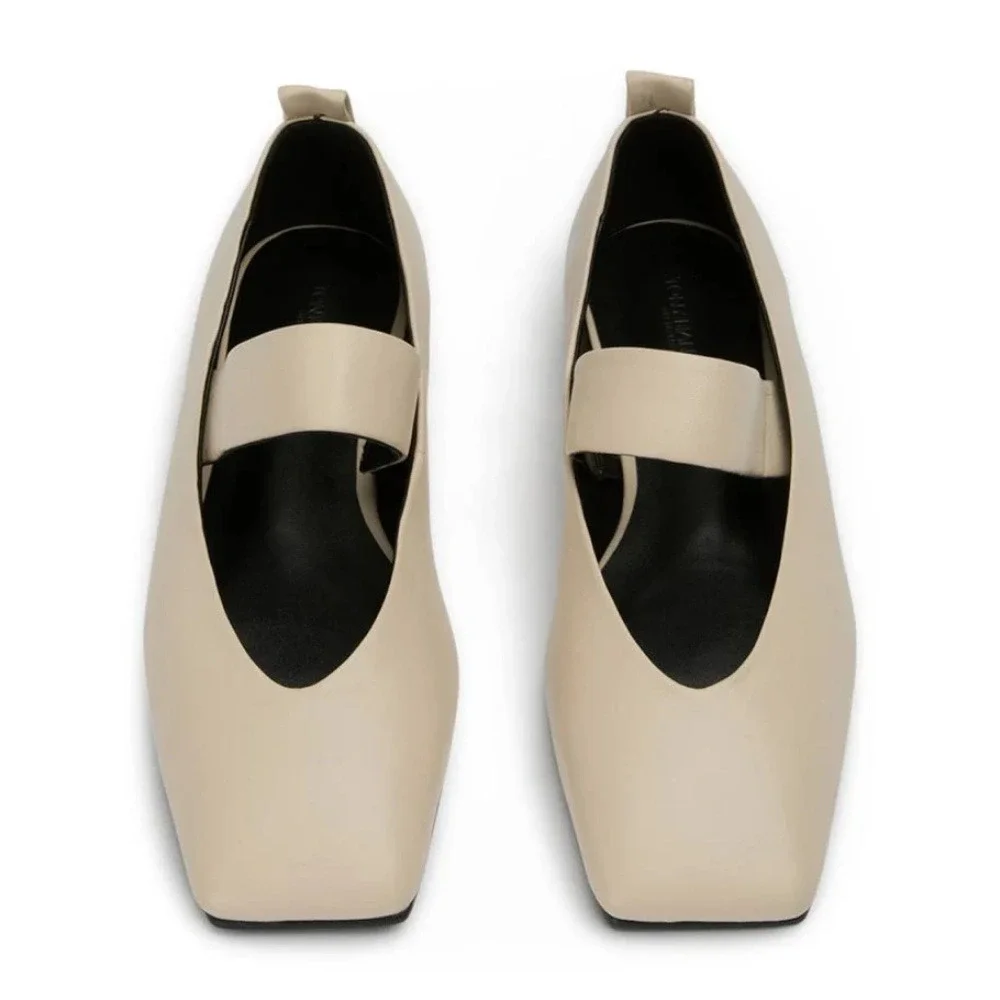 Tony Bianco Hawaii Flat 9 Vanilla Nappa Leather Square Toe Mary Jane